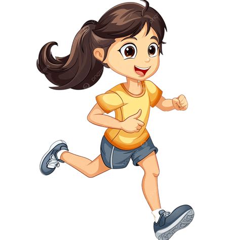 Girl Running Clipart