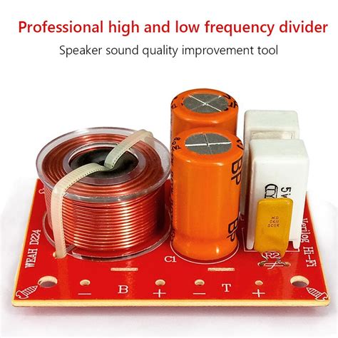 2 Way Hi-Fi Audio Treble + Bass Crossover Speaker Frequency Divider St ...