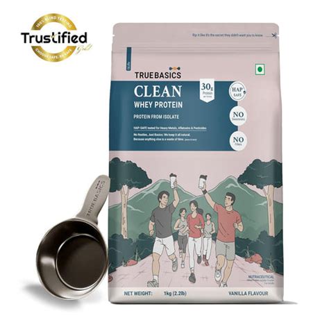 Buy TrueBasics Clean Whey 100% Protein Isolate (1 Kg) | 28g Protein per ...