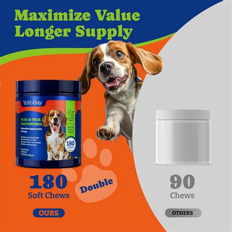 YoYoBay Flea and Tick Prevention for Dogs Chewable - 180 India | Ubuy