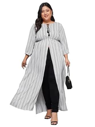Buy Miss Chase A+ Women's Round Neck 3/4 Sleeve Tie-Up Tassel Detailing ...