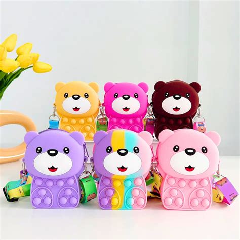 Cute Cartoon Pop-it Silicone Coin Purse – Best for Girls Adorable (Pac ...