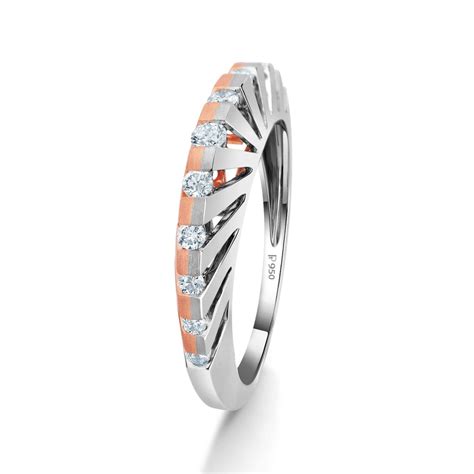 Jewelove™ Rings Women's Band only / SI IJ Platinum Rose Gold & Diamonds ...