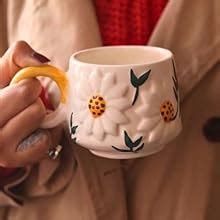 Buy WEAVING HOMES Daisy Bloom Mug 250 ML Handmade Ceramic Mugs Gift to ...
