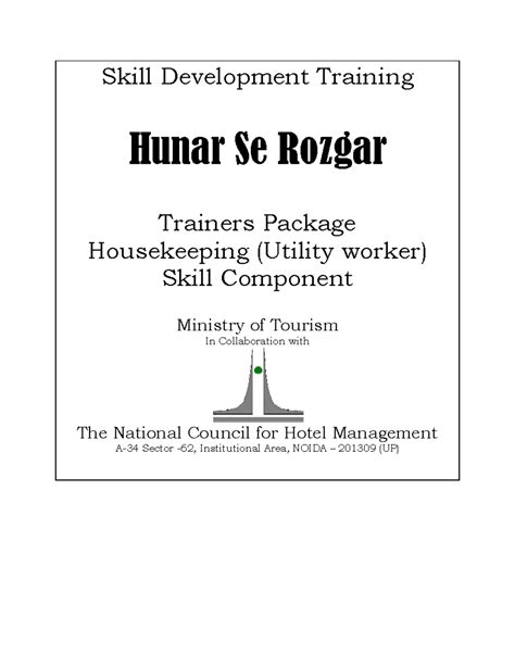 HSR Housekeeping Skill Manual - Skill Development Training Hunar Se ...
