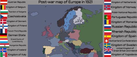 Map Of Europe World War I