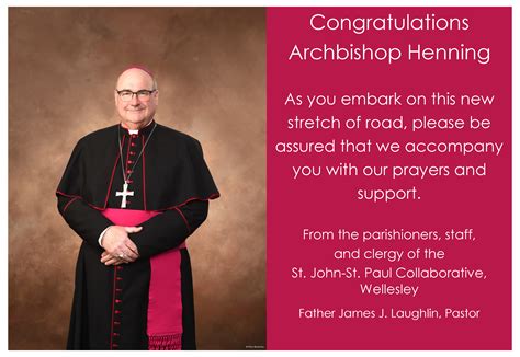 Archbishop Richard G. Henning – St. John – St. Paul Catholic Collaborative