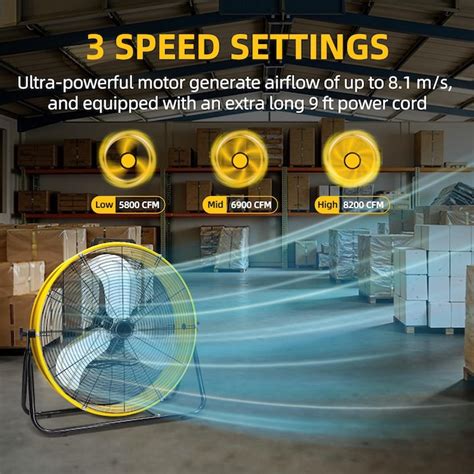 24-in 120 -Volt High Velocity Indoor Yellow Industrial Fan in the ...