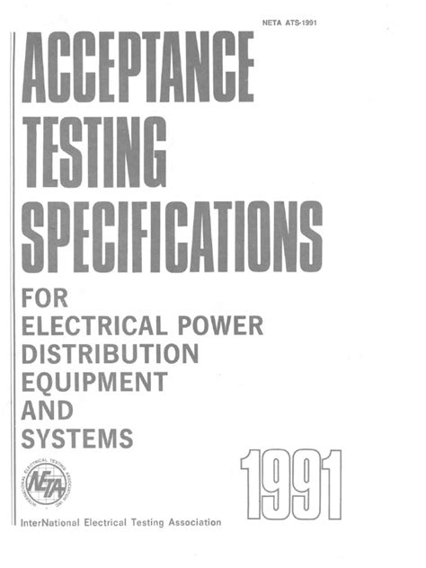 Image result for Neta Standards Electrical Testing