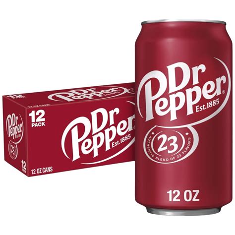 Dr Pepper Soda Pop Soft Drinks Cola 12 fl oz 12 Pack Cans - Master ...