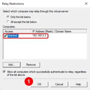 Image result for Add IP Permit Windows SMTP Relay