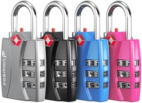 Fosmon TSA Accepted Luggage Locks, (4 Pack) Open Alert Indicator 3 ...