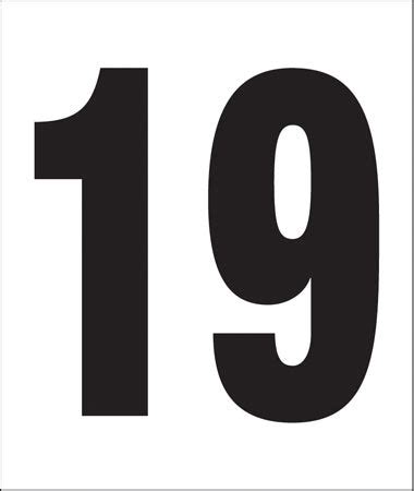 Pump Decal- Black on White, "Number 19"