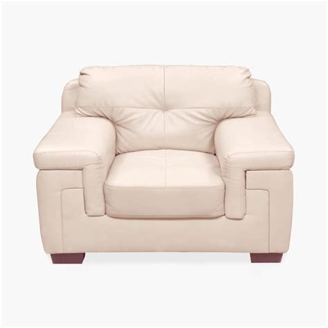 Buy Akron Faux Leather 1-Seater Sofa - Beige from Home Centre at just ...