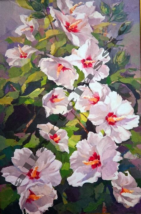 White Flowers Original Oil Painting