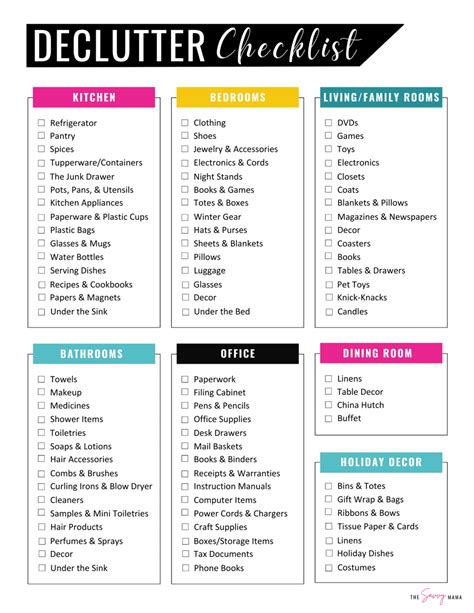 Declutter Home Checklist 的图像结果