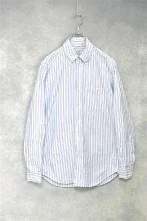 brooks brothers " multi stripe pattern cotton BD shirt / made in usa ...