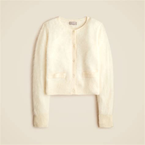 J.Crew: Brushed Cashmere Cropped Cardigan Sweater For Women