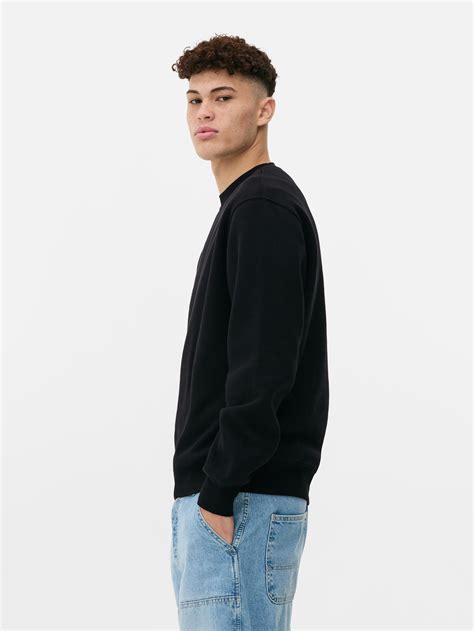Mens Black Crew Neck Sweatshirt | Primark