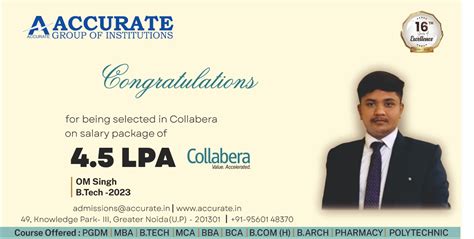 OM Singh Has Been Selected by Collabera Best College in Greater Noida ...
