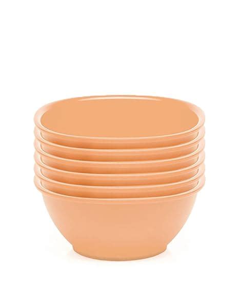 HOMETALES Plastic Katori/Bowl Set 400ml Each (Pack of 6) - Beige Colour ...