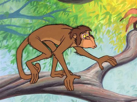 JUNGLE BOOK Monkey Original Animation Production Cel & Background (Disney, 1967) | #1935334866
