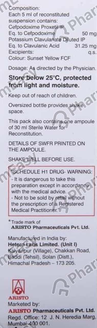 Monocef O Cv 50/31.25mg Bottle Of 30ml Suspension: Uses, Side Effects ...