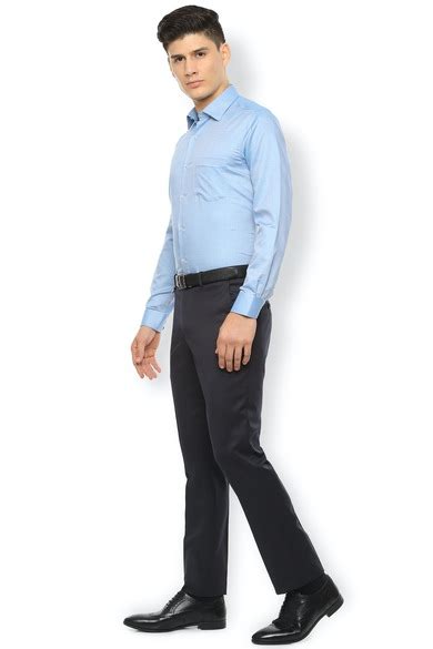 Buy Men Blue Regular Fit Solid Full Sleeves Wedding Shirt Online ...