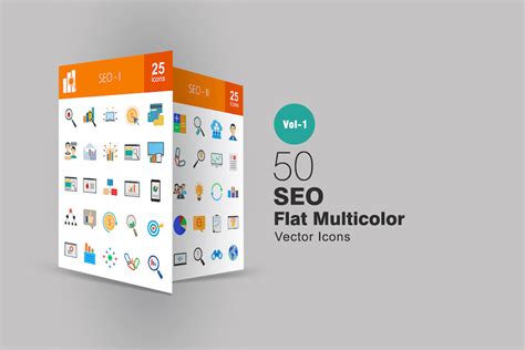 50 SEO Line Inverted Icons - Design Template Place