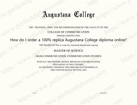 How do I order a 100% replica Augustana College diploma online ...