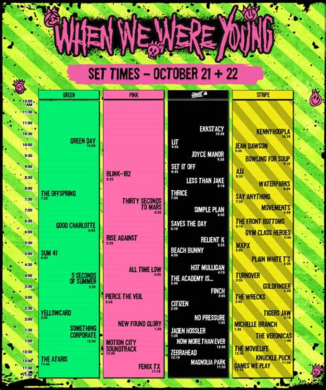 When We Were Young Set Times • chorus.fm