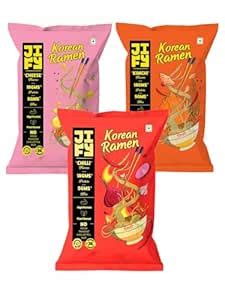 JIFY Korean Ramen | K-Variety Pack of 3 | Cheese, Chilli, Kimchi ...