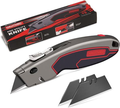 HAUTMEC Heavy Duty Utility Knife With Dual Cutting Mechanism: Safety A – Hautmectools