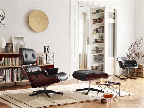 Vitra Eames Lounge Chair & Ottoman, classic size, palisander - black ...