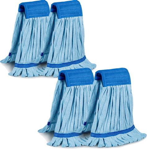 Amazon.com: 6 Pack Commercial Mop Head Replacements, Blue Loop-End ...