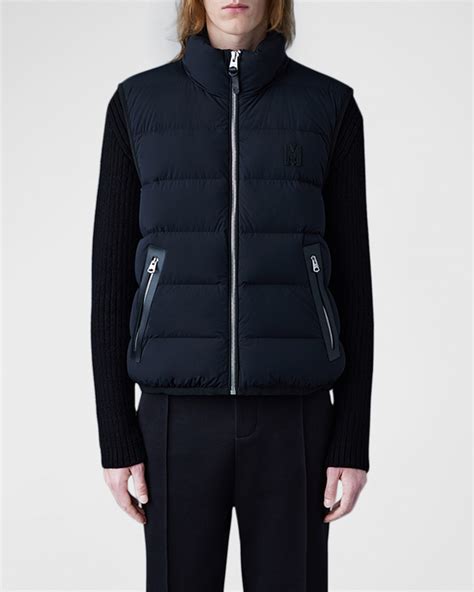 Mackage Men's Kane Leather Down Vest | Neiman Marcus