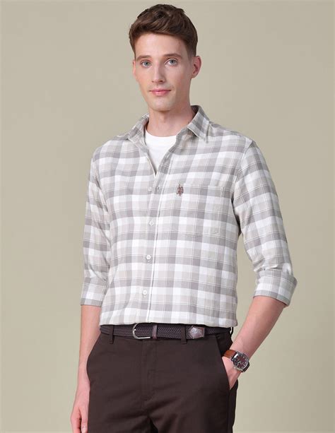 Grid Tattersall Checked Tailored Fit Shirt – US Polo Assn India