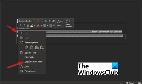 Image result for Table of Contents Word Error Bookmark Not Defined