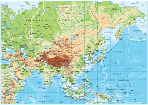 Asia Physical Map HD 的图像结果