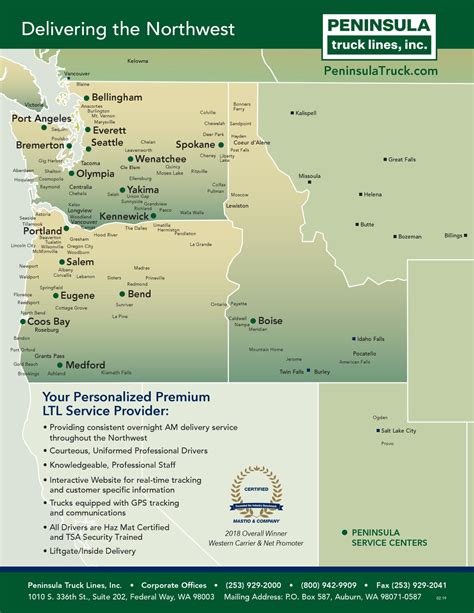 Service Maps - Peninsula Truck Lines, Inc.