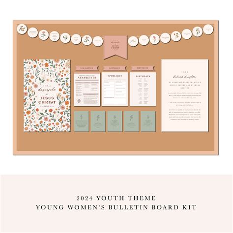 2024 LDS Young Women Theme Bulletin Board Kit I Am a Disciple of Jesus ...