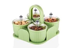 Matuki Multipurpose 4 Jar Dryfruit Set/Candy, Chocolate, Snacks Storage ...