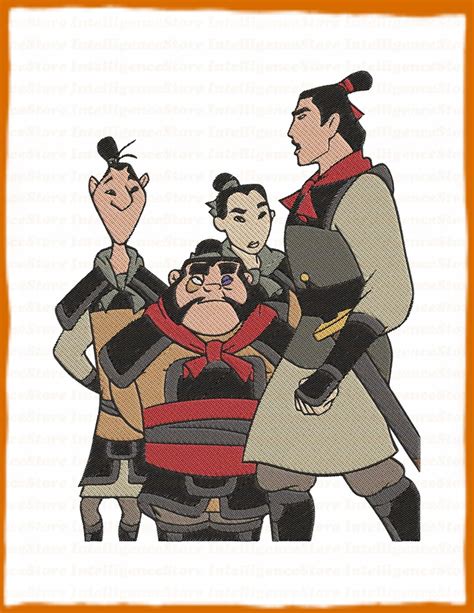 Yao and Ling and Chien Po Mulan Filled Embroidery Design 1 - Instant ...