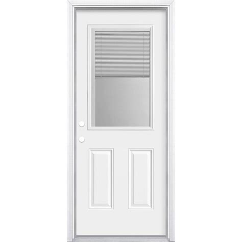 Masonite 32-in x 80-in Steel Half Lite Left-Hand Inswing Primed Prehung ...