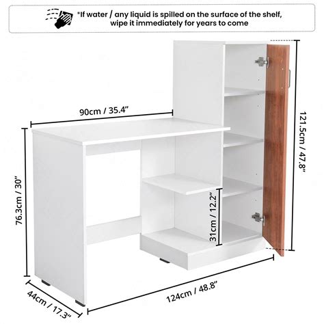 ABOUT SPACE Study Table with Cabinet - Computer Table with Bottom Stor ...