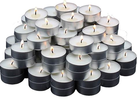 Buy Wax Tealight Candles White Pack of 100 Unscented Smokeless Online ...