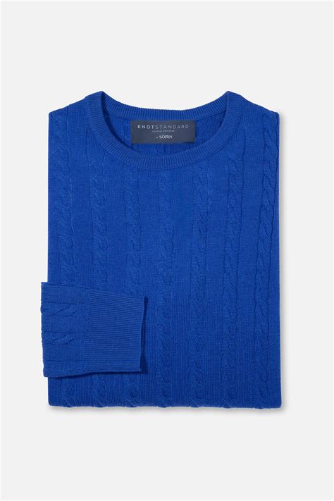 Knot Standard Royal Blue Cable Knit Sweater by Knot Standard