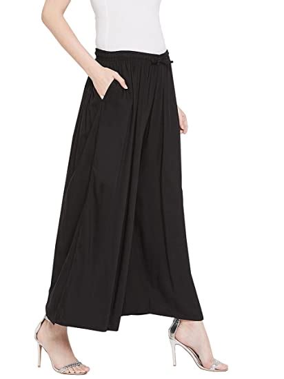 Buy ATARAH Women's Regular Fit Rayon Palazzo (Solid-Palaz_Black_S) at ...