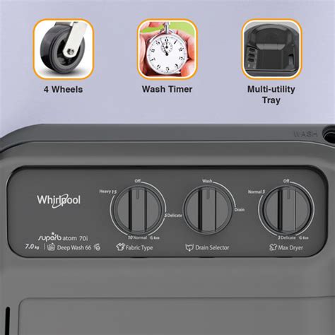 Whirlpool 7 kg 5 Star,Turbo Scrub Technology Semi Automatic Top Load ...