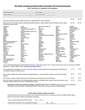 Fillable Online NKU Health, Counseling and Student Wellness ...